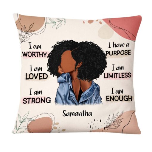 Personalized Gift For Daughter Affirmation I Am Worthy Pillow