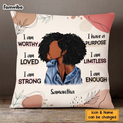 Personalized Gift For Daughter Affirmation I Am Worthy Pillow