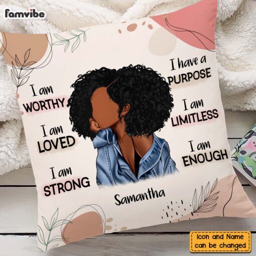 Personalized Gift For Daughter Affirmation I Am Worthy Pillow