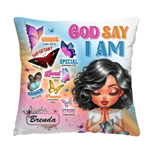 Personalized Gift For Daughter Affirmation I God Says Pillow