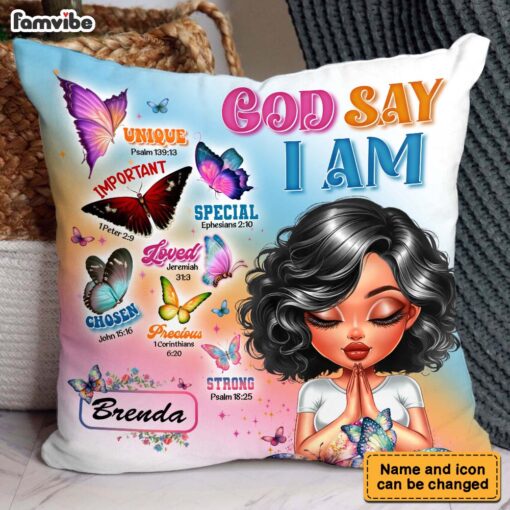 Personalized Gift For Daughter Affirmation I God Says Pillow