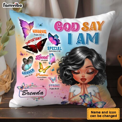 Personalized Gift For Daughter Affirmation I God Says Pillow