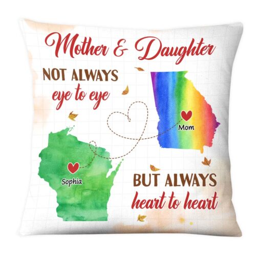 Personalized Gift For Daughter Always Heart To Heart Long Distance Gift Pillow