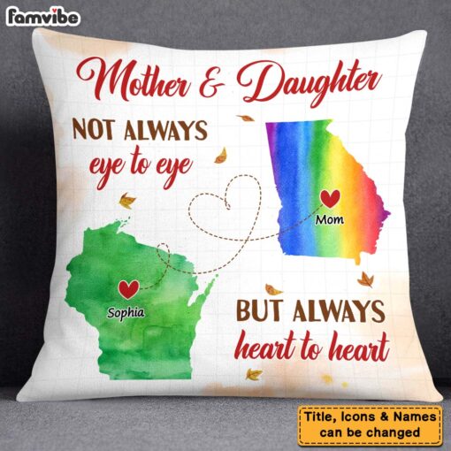 Personalized Gift For Daughter Always Heart To Heart Long Distance Gift Pillow