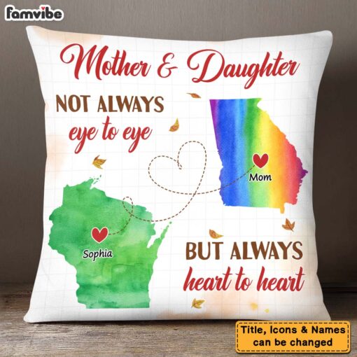 Personalized Gift For Daughter Always Heart To Heart Long Distance Gift Pillow