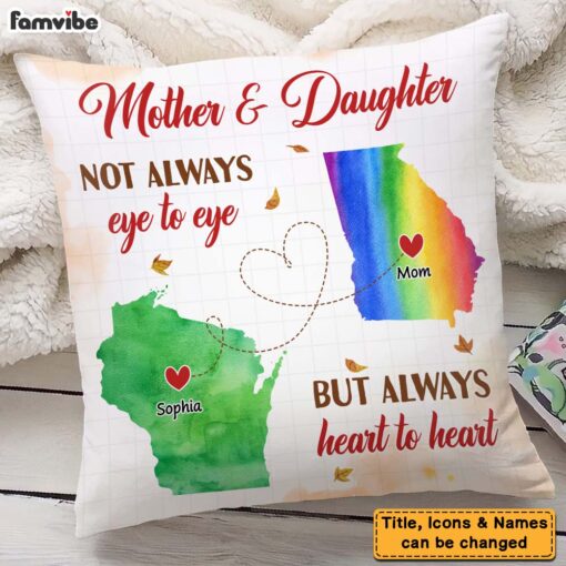 Personalized Gift For Daughter Always Heart To Heart Long Distance Gift Pillow