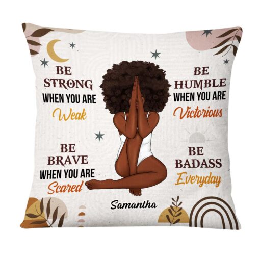 Personalized Gift For Daughter Be Strong Boho Style Pillow