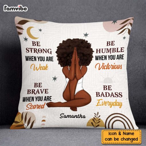 Personalized Gift For Daughter Be Strong Boho Style Pillow