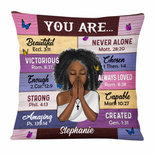 Personalized Gift For Daughter Bible Verses God Says You Are Pillow