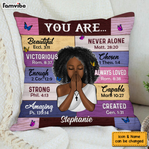 Personalized Gift For Daughter Bible Verses God Says You Are Pillow