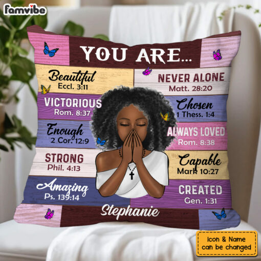 Personalized Gift For Daughter Bible Verses God Says You Are Pillow