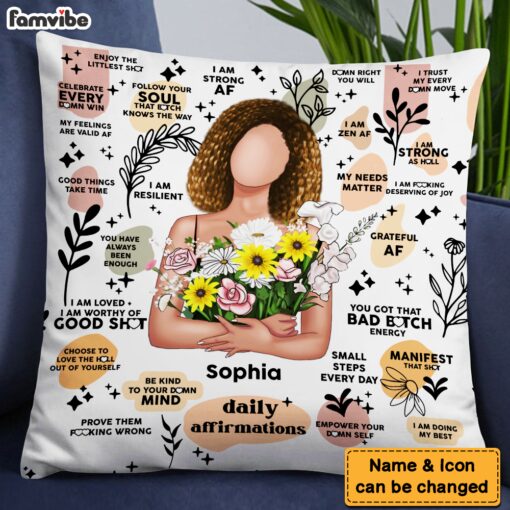 Personalized Gift For Daughter Boho Daily Reminders Affirmations Motivation Inspirational Pillow