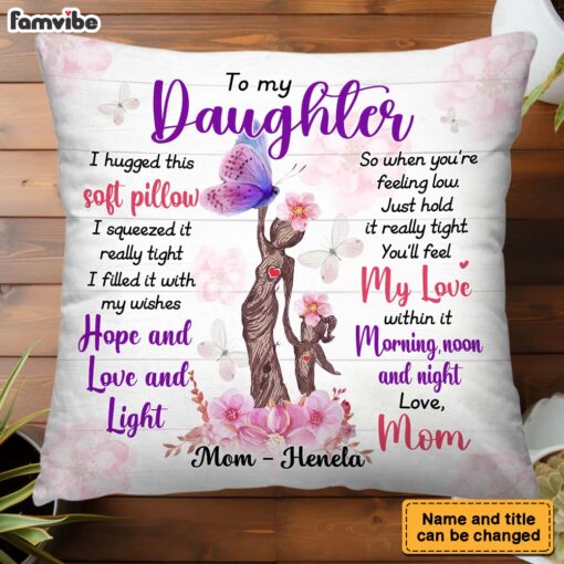 Personalized Gift For Daughter Butterfly Flower Tree Pillow