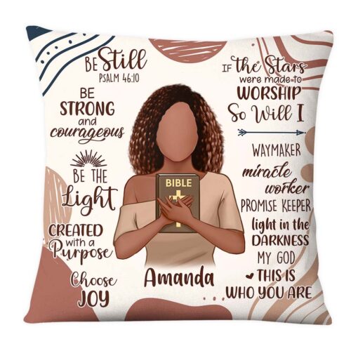 Personalized Gift For Daughter Christian Be Still Be Strong Pillow