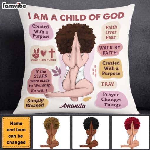 Personalized Gift For Daughter Christian I Am A Child Of God Pillow