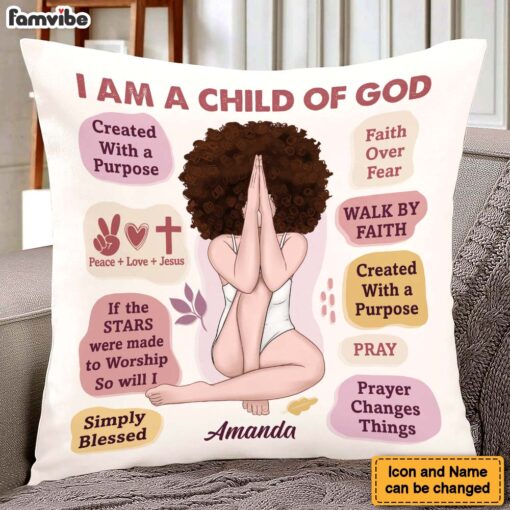 Personalized Gift For Daughter Christian I Am A Child Of God Pillow