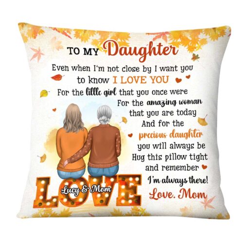 Personalized Gift For Daughter Fall Theme Pillow