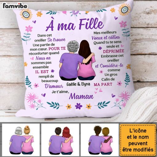 Personalized Gift For Daughter French A Ma Fille Pillow