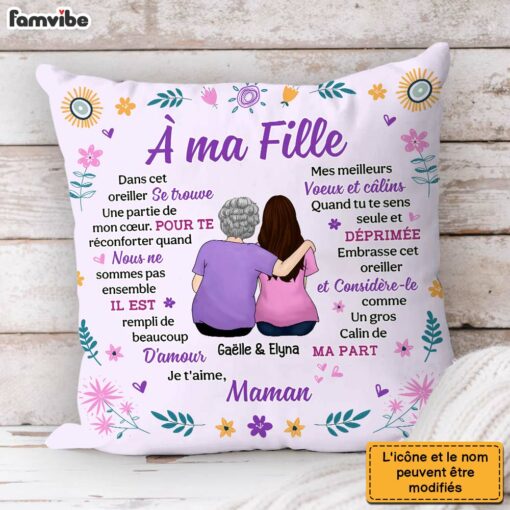 Personalized Gift For Daughter French A Ma Fille Pillow