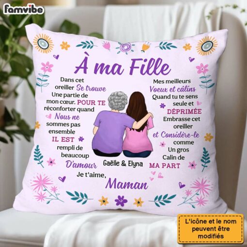 Personalized Gift For Daughter French A Ma Fille Pillow