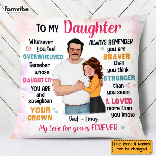 Personalized Gift For Daughter From Dad Pillow