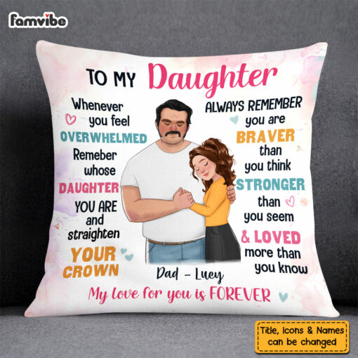 Personalized Gift For Daughter From Dad Pillow