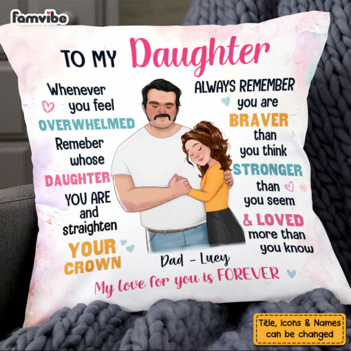 Personalized Gift For Daughter From Dad Pillow