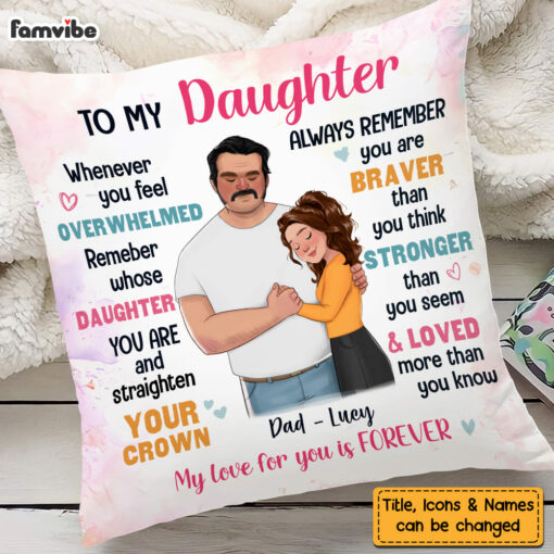 Personalized Gift For Daughter From Dad Pillow