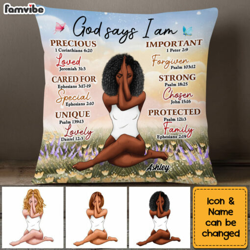 Personalized Gift For Daughter God Says I Am Bible Verses Pillow