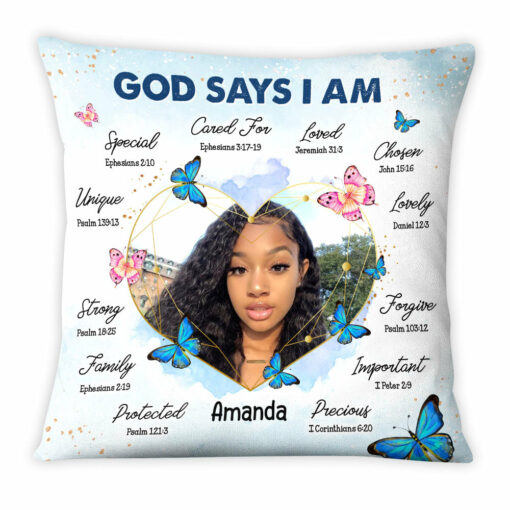 Personalized Gift For Daughter God Says I Am Photo Pillow