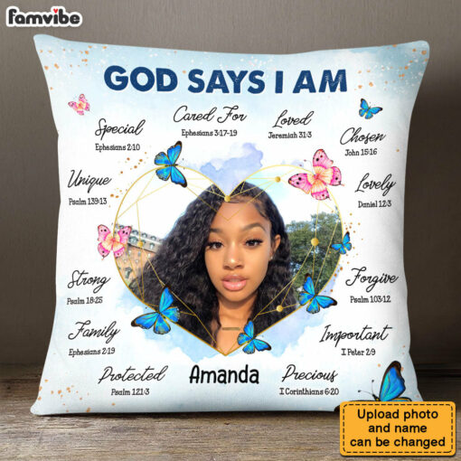 Personalized Gift For Daughter God Says I Am Photo Pillow