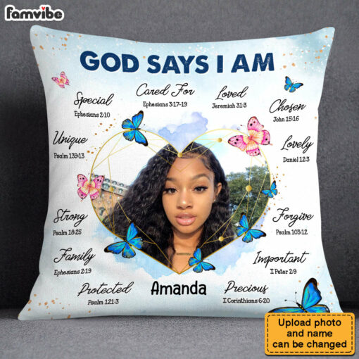 Personalized Gift For Daughter God Says I Am Photo Pillow