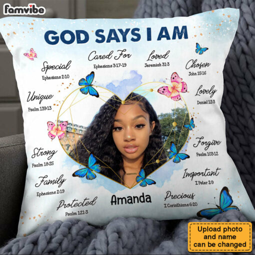 Personalized Gift For Daughter God Says I Am Photo Pillow