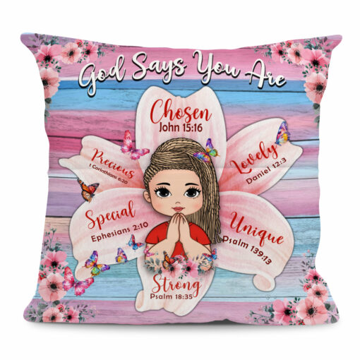 Personalized Gift For Daughter God Says You Are Flower Pillow