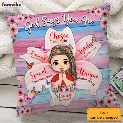 Personalized Gift For Daughter God Says You Are Flower Pillow