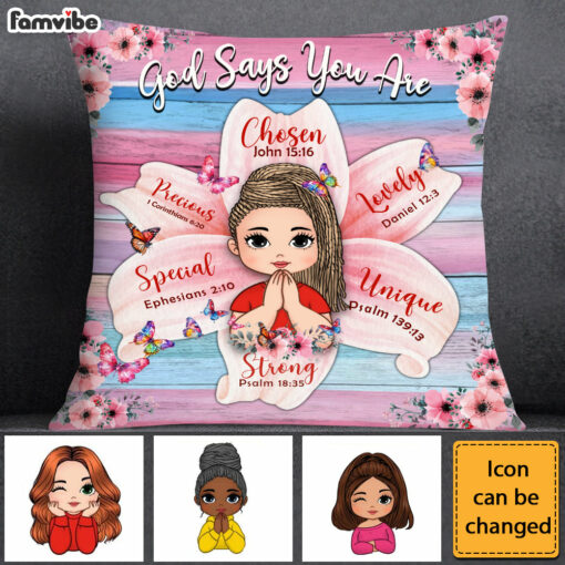 Personalized Gift For Daughter God Says You Are Flower Pillow