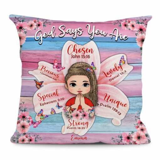 Personalized Gift For Daughter God Says You Are Flower Pillow