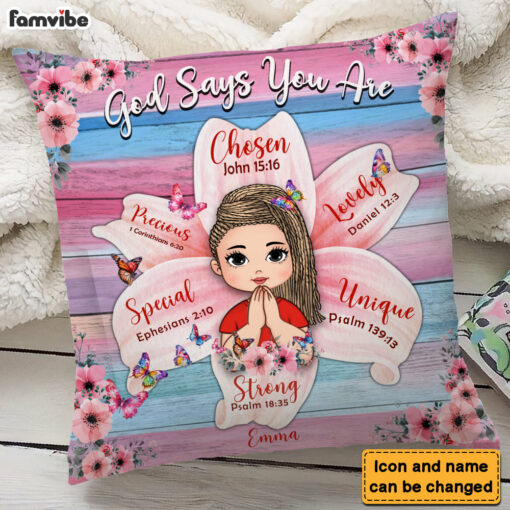 Personalized Gift For Daughter God Says You Are Flower Pillow