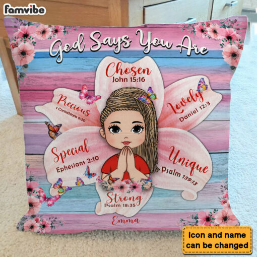 Personalized Gift For Daughter God Says You Are Flower Pillow