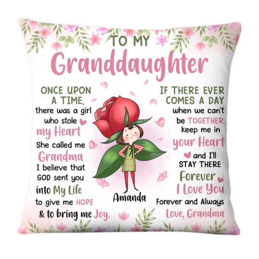 Personalized Gift For Daughter Granddaughter Flower Fairy To My Granddaughter Pillow