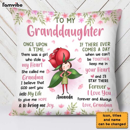 Personalized Gift For Daughter Granddaughter Flower Fairy To My Granddaughter Pillow