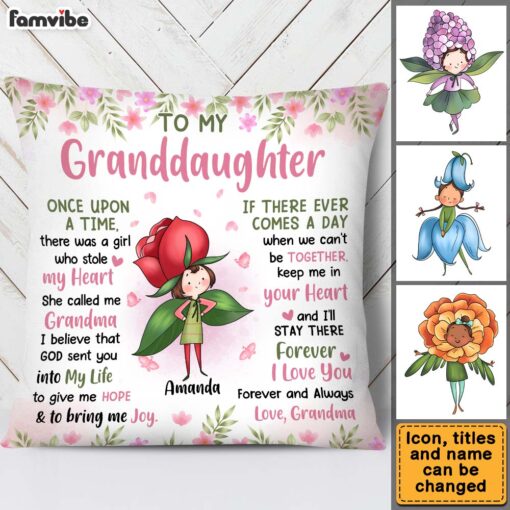 Personalized Gift For Daughter Granddaughter Flower Fairy To My Granddaughter Pillow