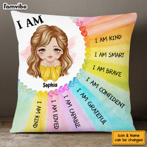 Personalized Gift For Daughter Granddaughter I Am Kind I Am Loved Pillow