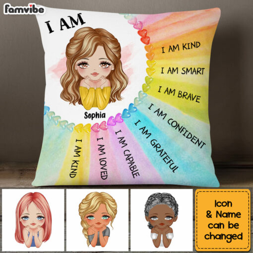 Personalized Gift For Daughter Granddaughter I Am Kind I Am Loved Pillow