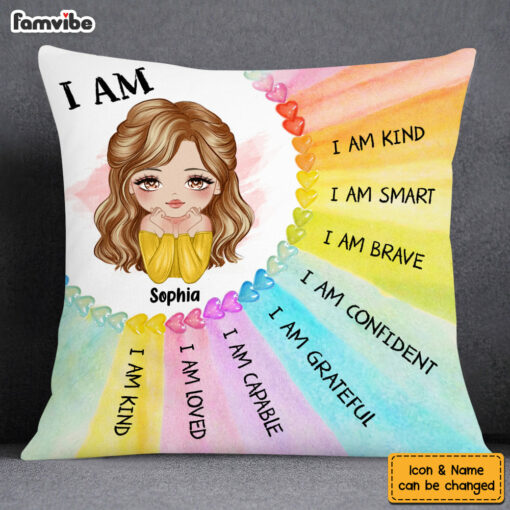 Personalized Gift For Daughter Granddaughter I Am Kind I Am Loved Pillow