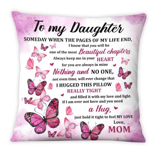 Personalized Gift For Daughter Hug This Butterfly Pillow