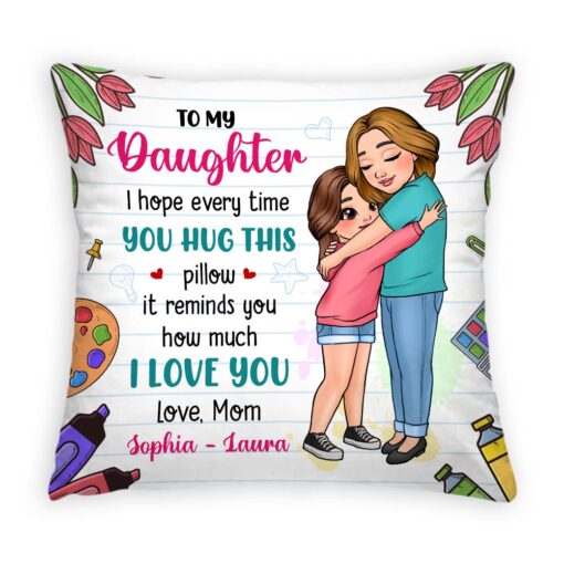 Personalized Gift For Daughter Hug This Pillow