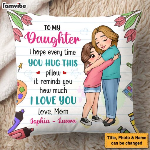 Personalized Gift For Daughter Hug This Pillow