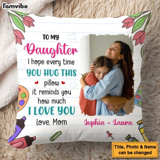 Personalized Gift For Daughter Hug This Pillow