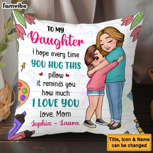 Personalized Gift For Daughter Hug This Pillow